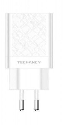 Ładowarka sieciowa Adapter Quick Charge  2,4A BIAŁA USB 2x TECHANCY TA2758